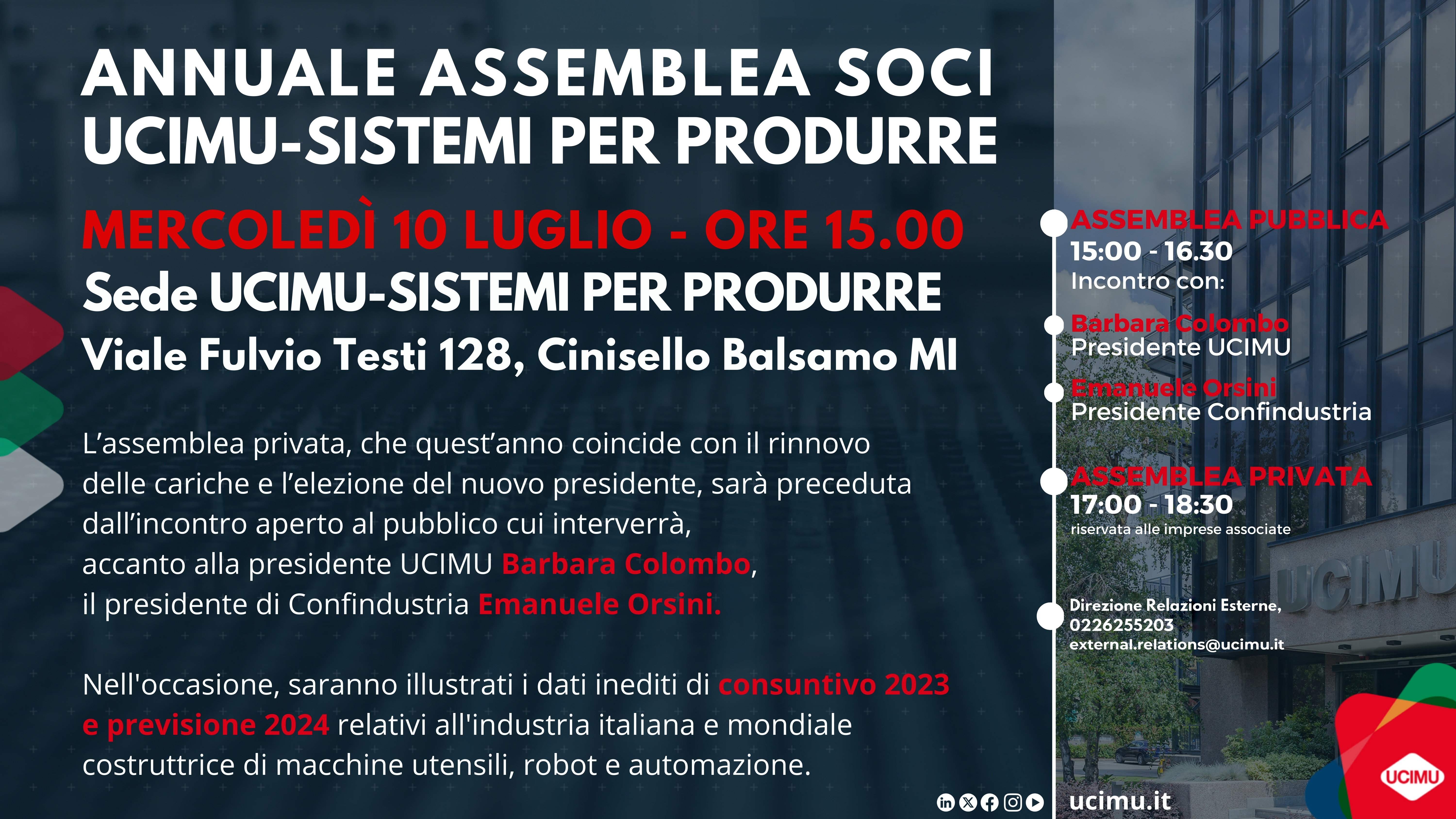 Annuale assemblea dei soci UCIMU-SISTEMI PER PRODURRE